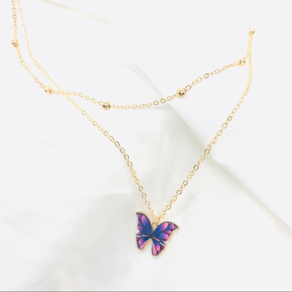 Butterfly Mariposa Layer Necklace - Picture 2 of 6